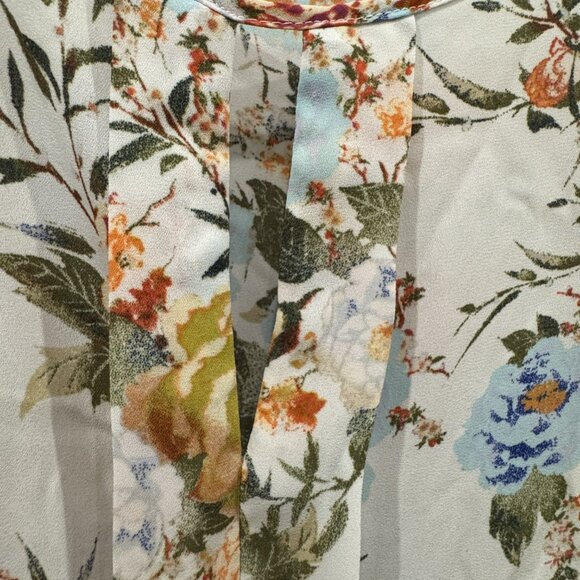 Rose & Olive Cream Floral Sheer Top EUC - Picture 2 of 9